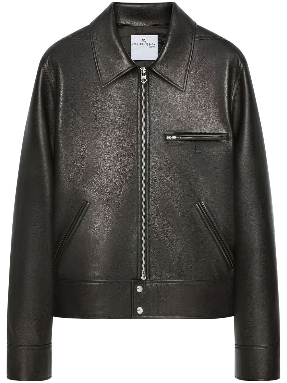 Courrèges zip-up leather jacket - Black