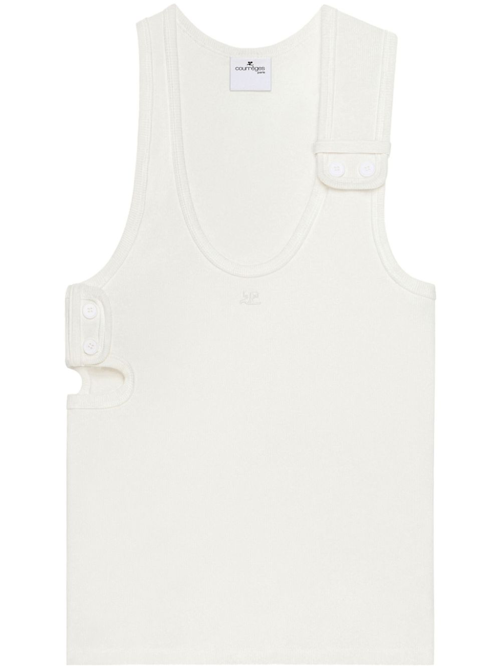 Courrèges 90's cut-out top - White