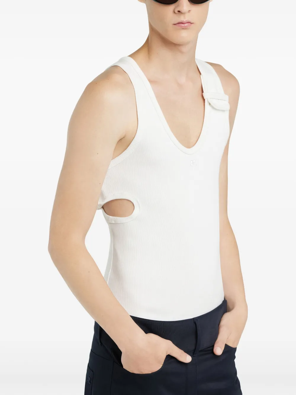 Courrèges 90's Cut-out Top In White
