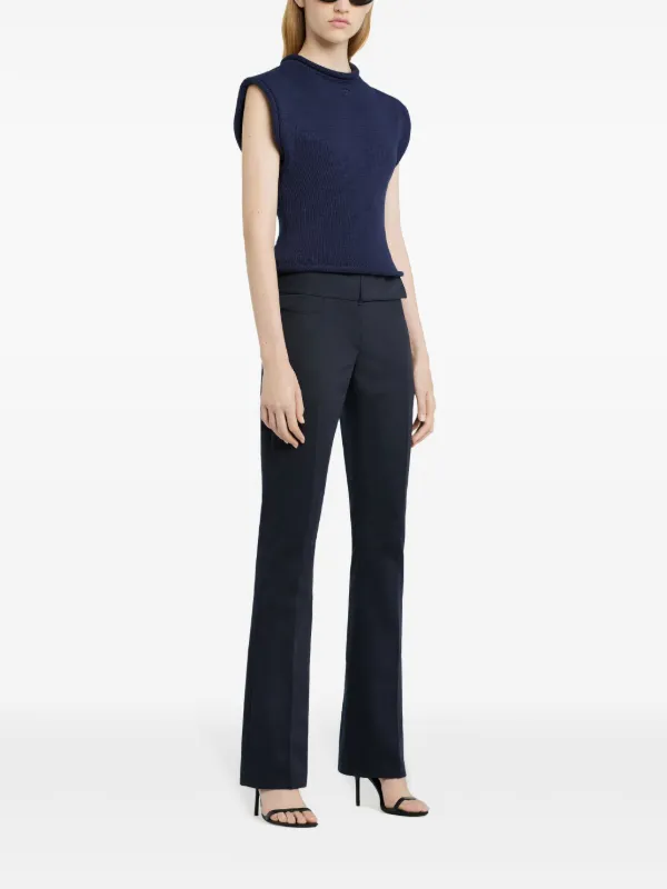 Courrèges ニット　トップス　ブラック COURRÈGES Embroidered ribbed-knit top | NET-A-PORTER