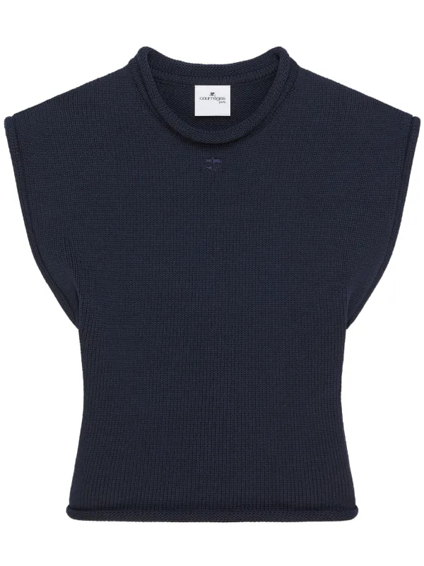 Courrèges Knitted Top in Black