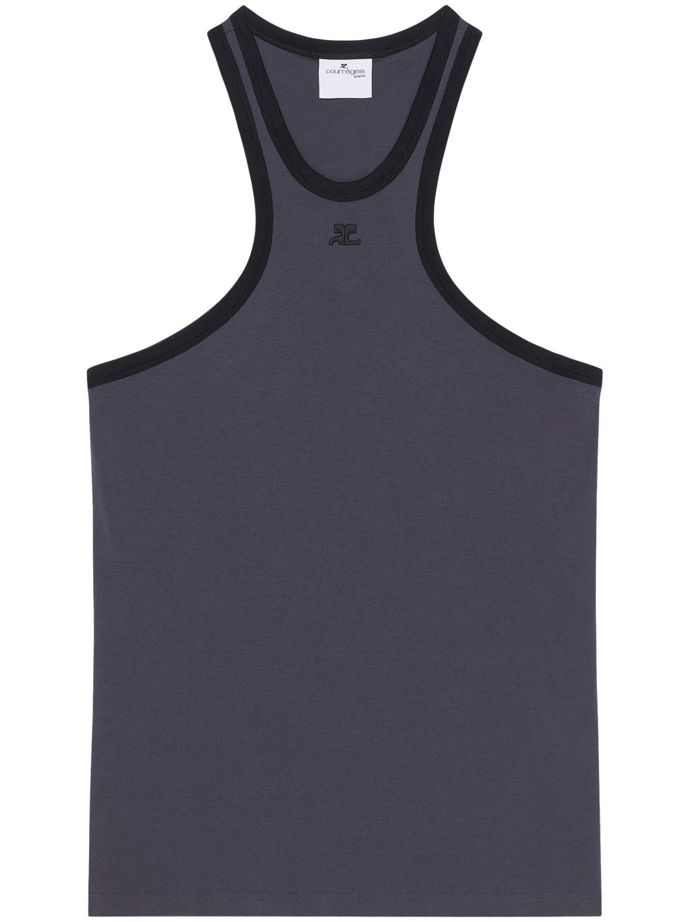 Courrèges contrasting-trim scuba tank top - Black