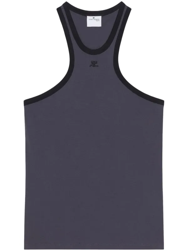 Courrèges Contrasting-trim Scuba Tank Top in Grey