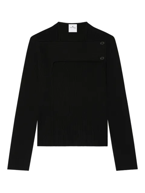 Courrèges ribbed button-fastening sweater