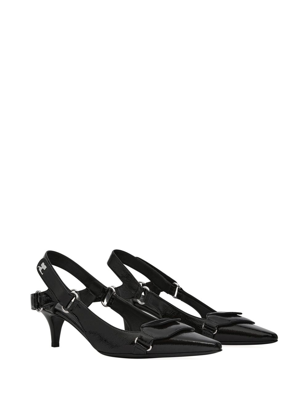 Courrèges 50 mm Racer slingback pumps - Zwart