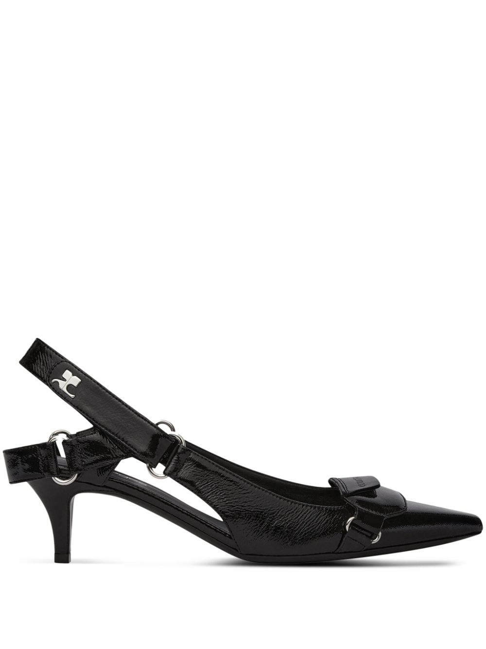 Courrèges 50mm Racer slingback pumps - Black