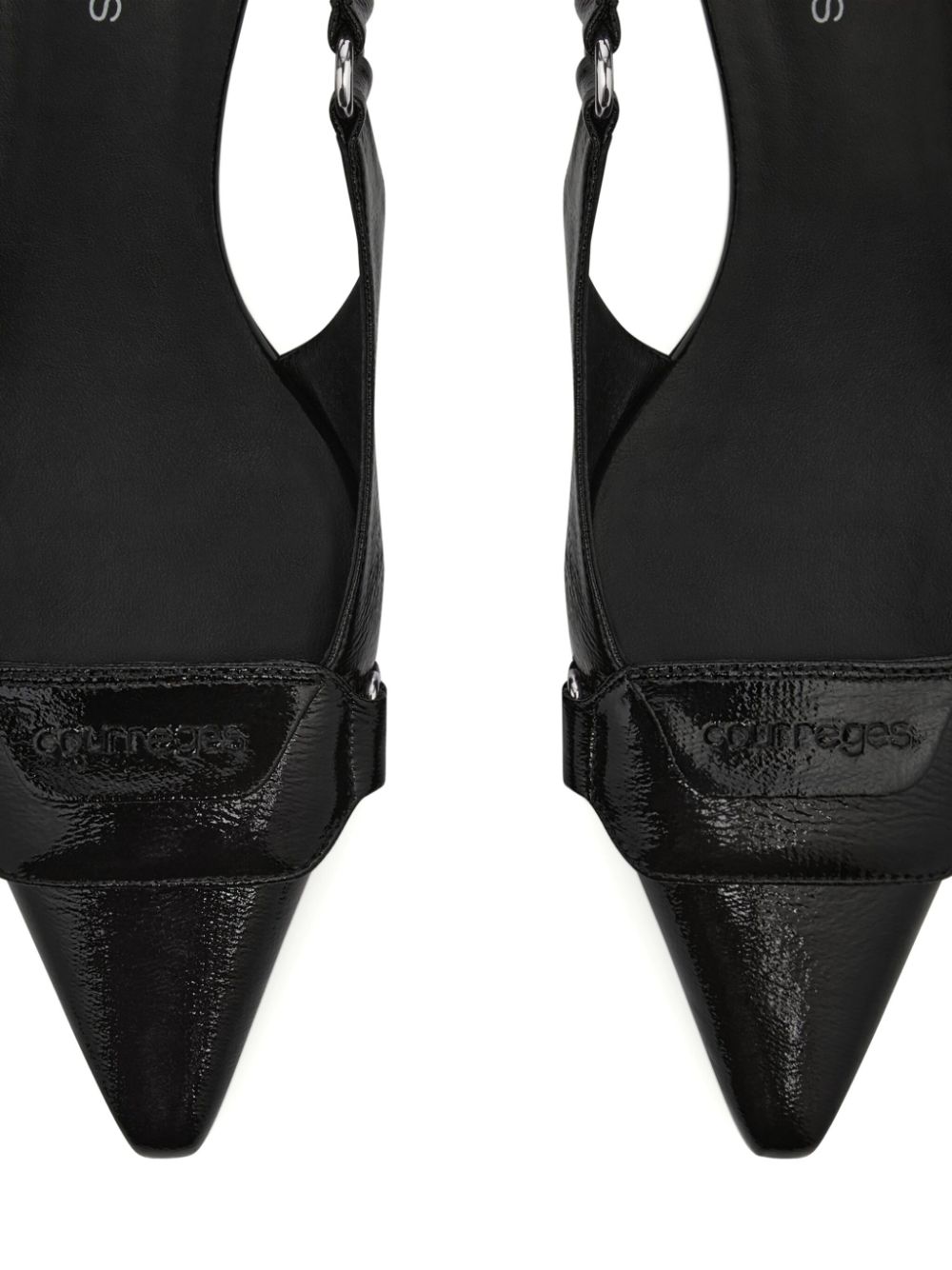 Courrèges 50mm Racer slingback pumps Black