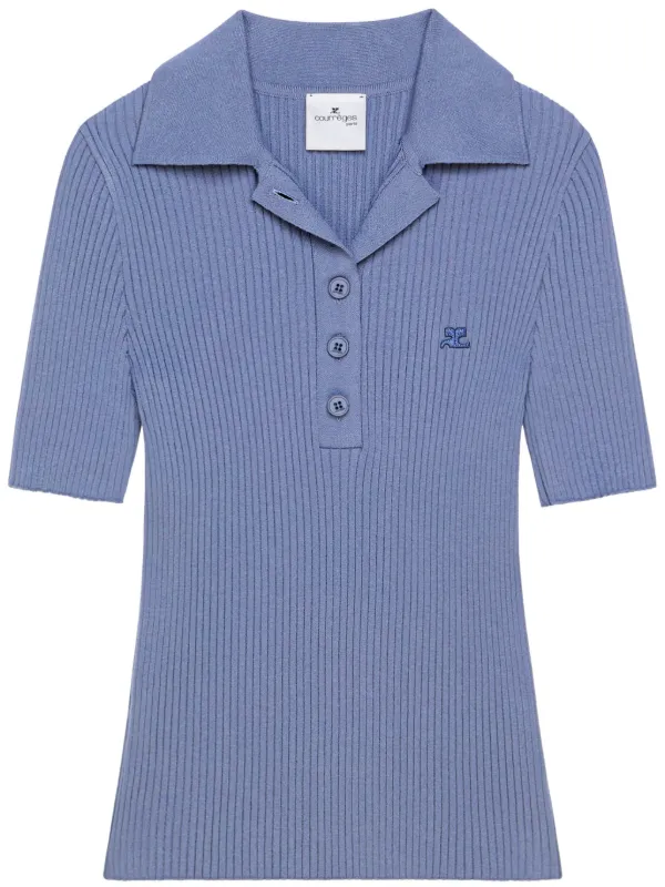 Courrèges Iconic Polo Top in Blue