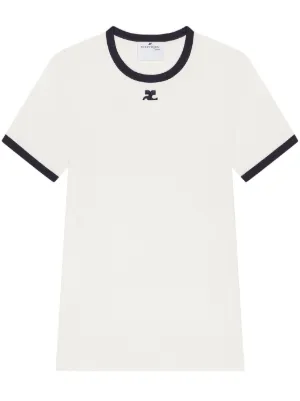 Courrèges コントラストトリム Tシャツ | ブルー | FARFETCH JP