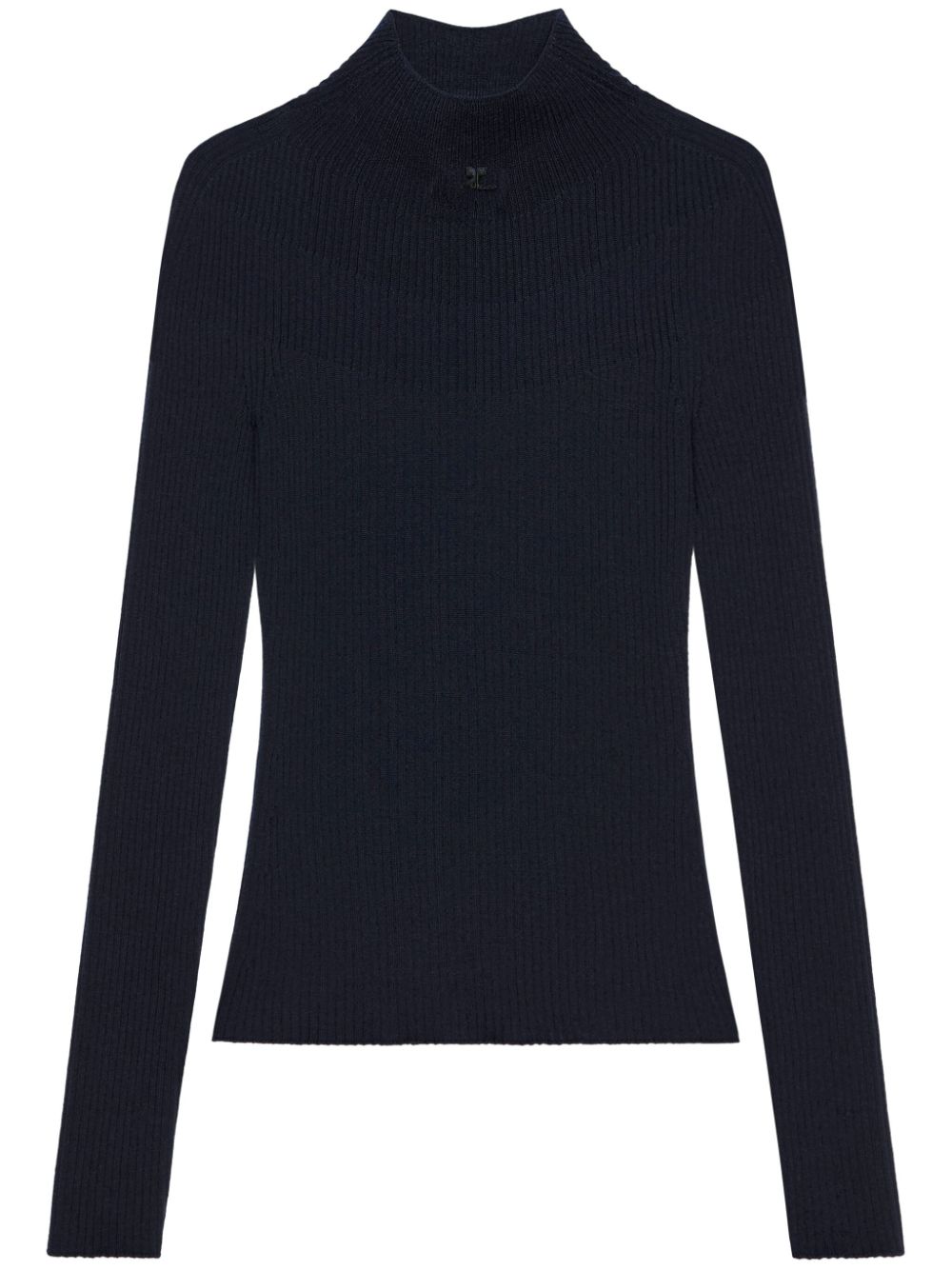 Courrèges mock-neck ribbed jumper