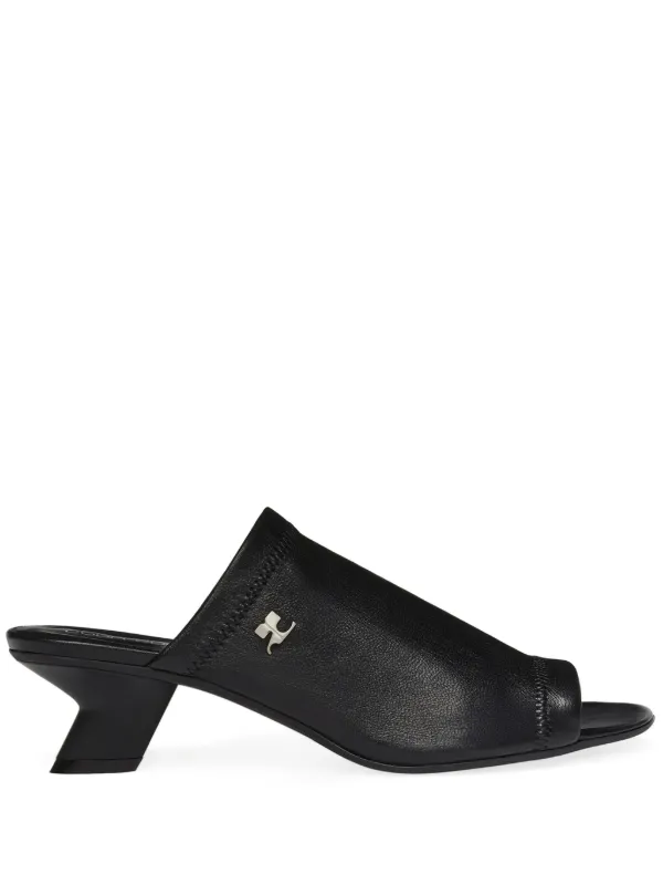 Courrèges Wet Stretch Mules in Black
