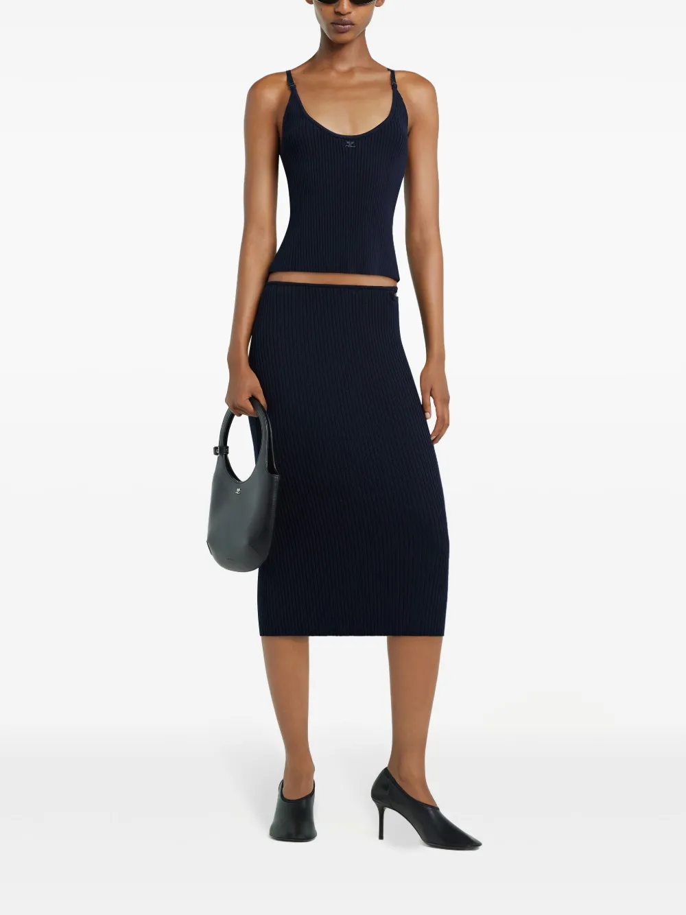 Courrèges Ribgebreide tanktop - Blauw