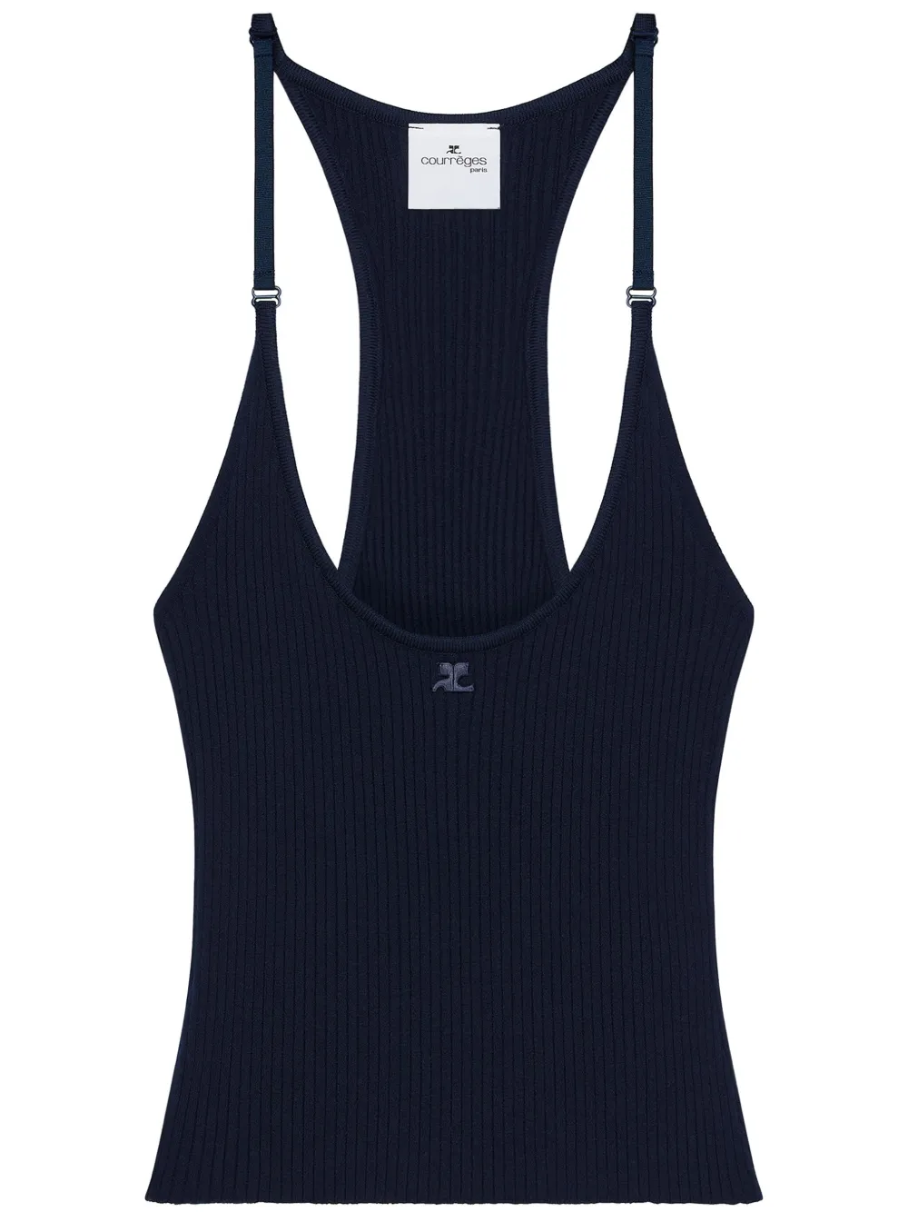 Courrèges Ribgebreide tanktop Blauw