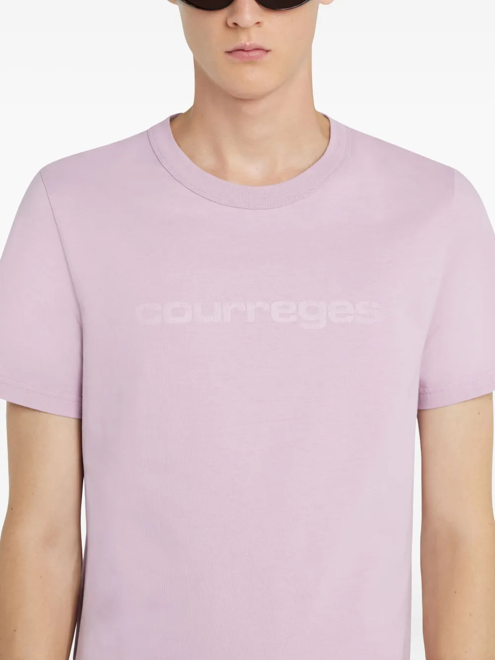 Courrèges T-shirt met logoprint Roze