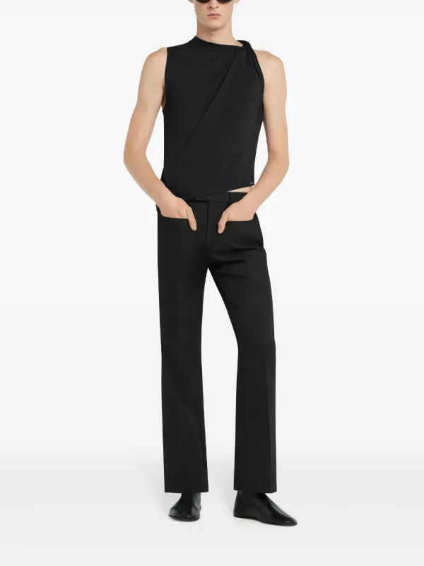 Tシャツ・カットソー COURREGES BLACK POLYESTER TANK TOP Courrèges Twist Tank Top | Black | FARFETCH