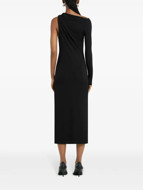 courreges asymmetric dress Long Slash Crepe Dress - Grenat - L