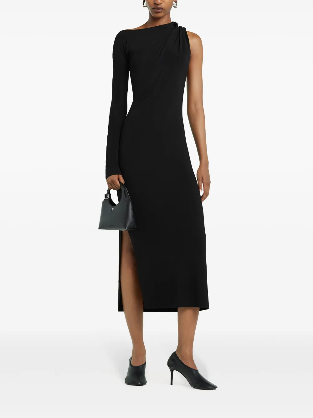 Courrèges Asymmetrische maxi-jurk - Zwart