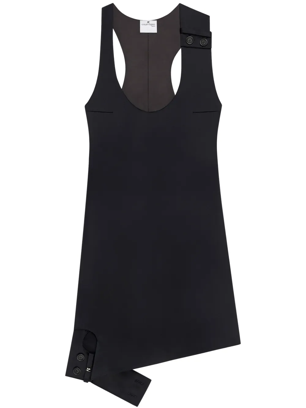 Courrèges vestido satinado con doble hebilla | negro | Image 1