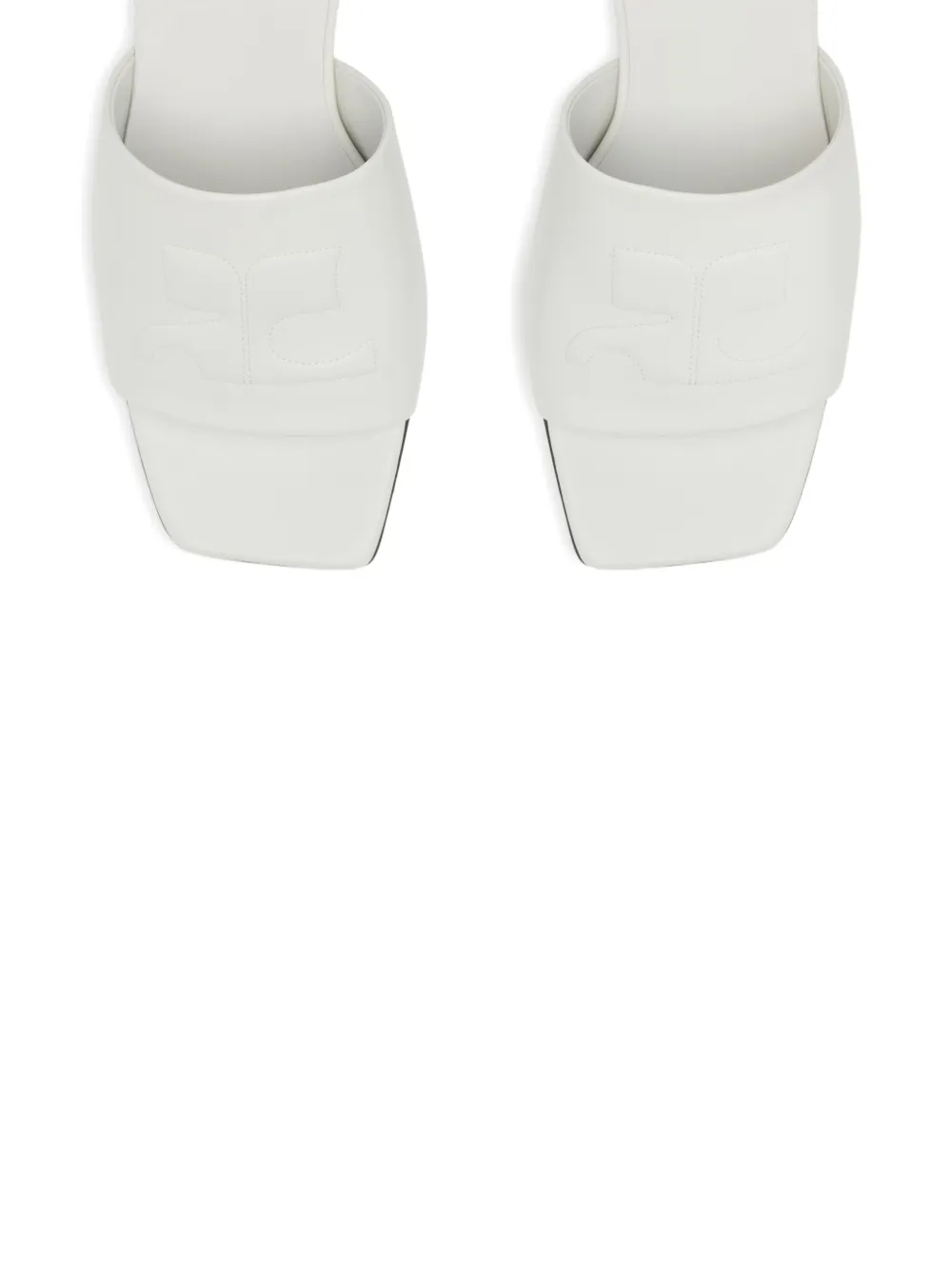 Courrèges 55mm Leather Block-heel Sandals In White