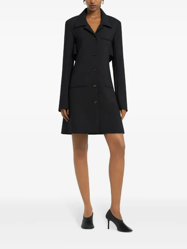 navy blue dress for baby girl Unique Bargains Women's A-Line Long Coat main image 0