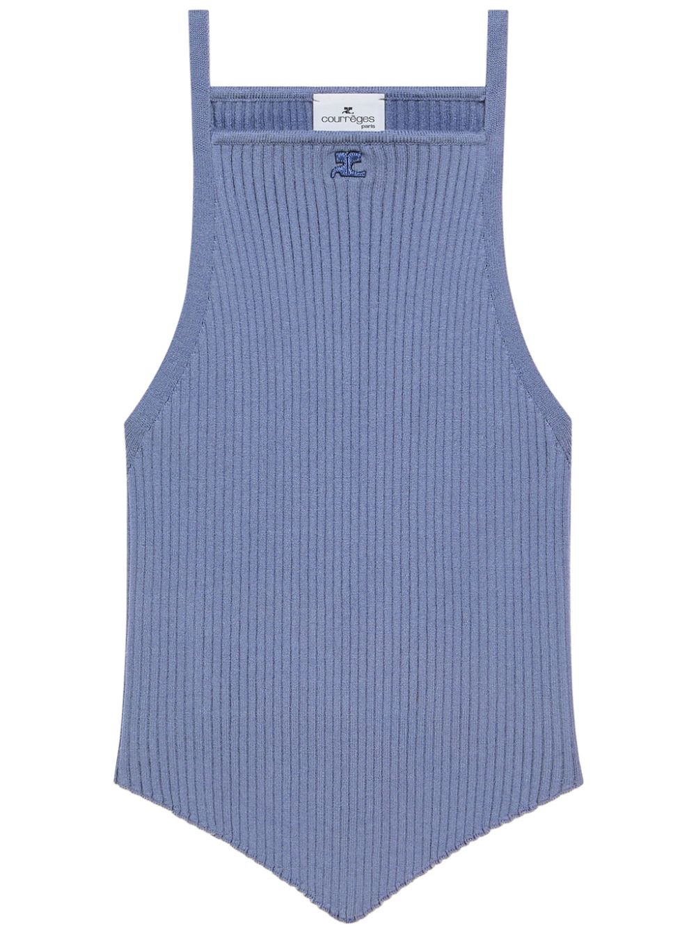 Courrèges pointy ribbed-knit tank top