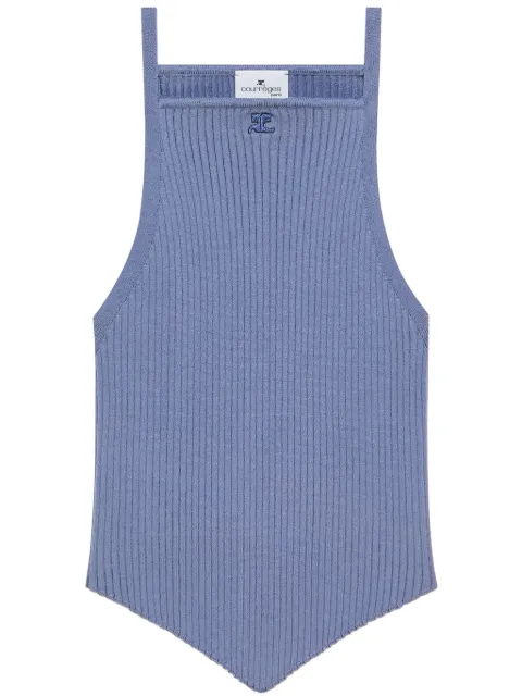 Courrèges pointy ribbed-knit tank top