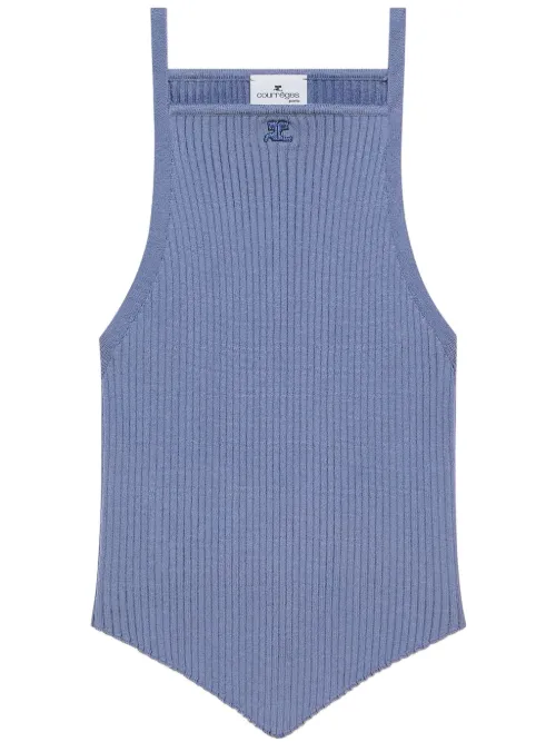 Débardeur pointy en maille nervurée - Courrèges - Modalova