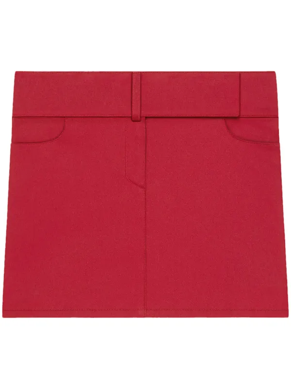Courrèges Belted Mini Skirt in Red