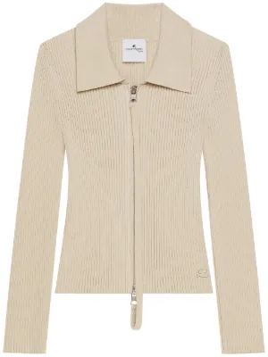 vintage Courrèges logo cardigan France製 vintage Courrèges logo cardigan France製