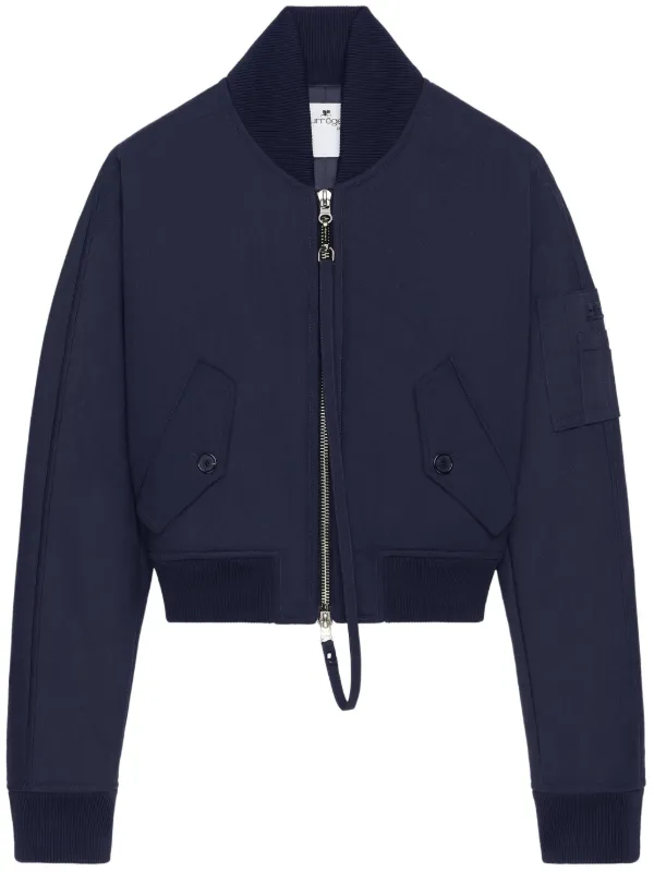 Courrèges クロップド ボンバージャケット | ブルー | FARFETCH JP