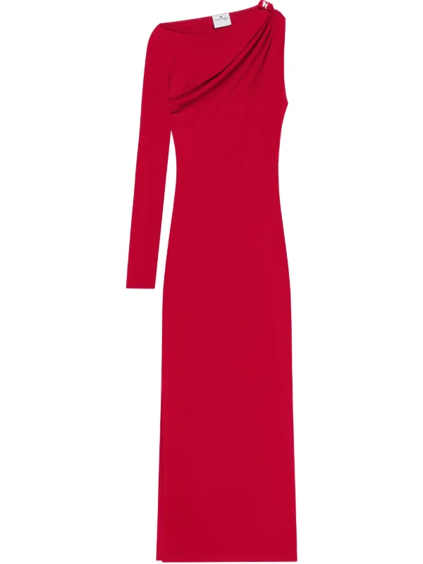 ワンピース Courreges ASYMMETRIC DRESS WITH KNOT COURRÈGES Asymmetric knotted satin midi dress | NET-A-PORTER