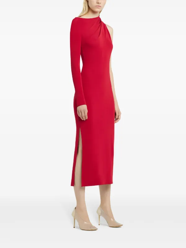 【関税込み】Courreges レッド アシンメトリー マキシドレス Courrèges カットアウト ドレープドレス | レッド | FARFETCH JP
