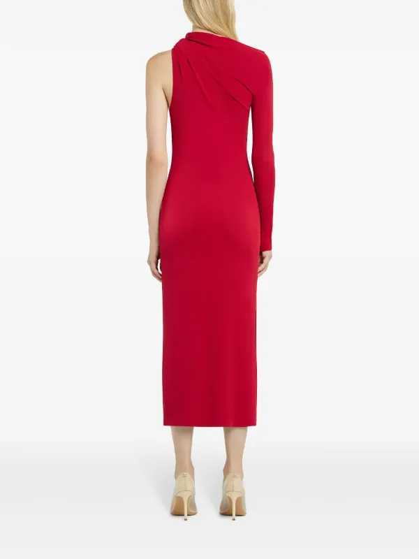 Courrèges Asymmetric Midi Dress | Red | FARFETCH CA