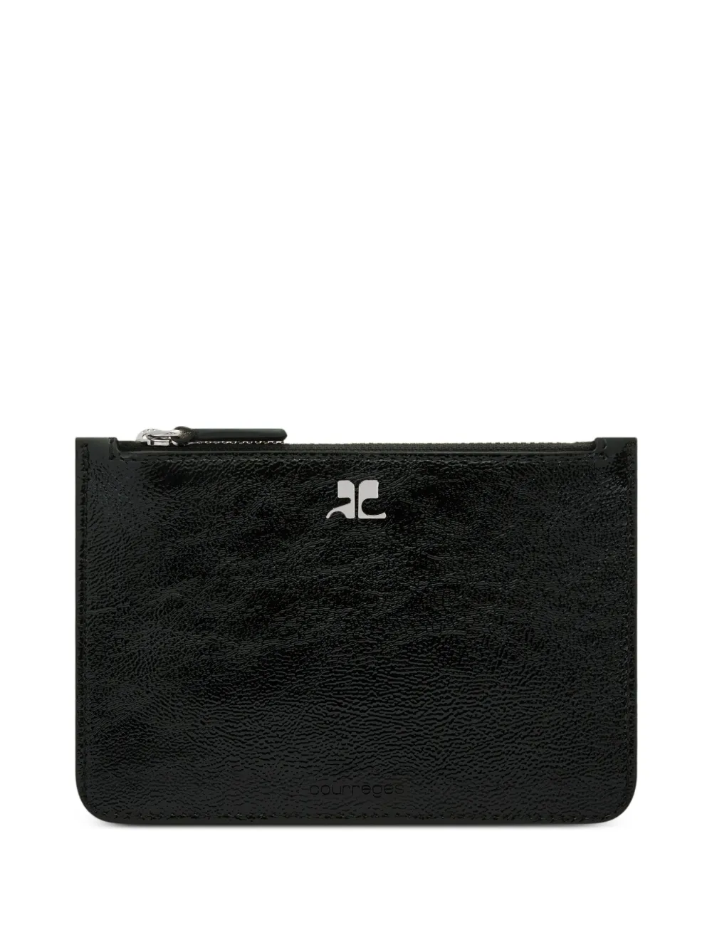 Shop Courrèges Ac Leather Pouch In Black