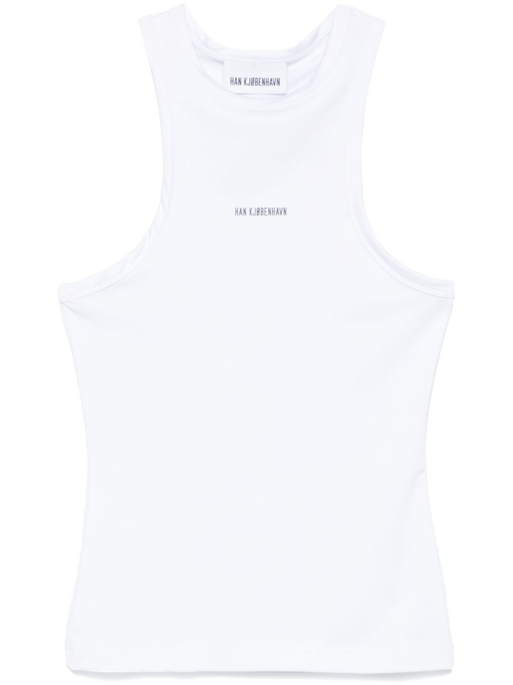 Han Kjøbenhavn logo-appliqué racer top - White