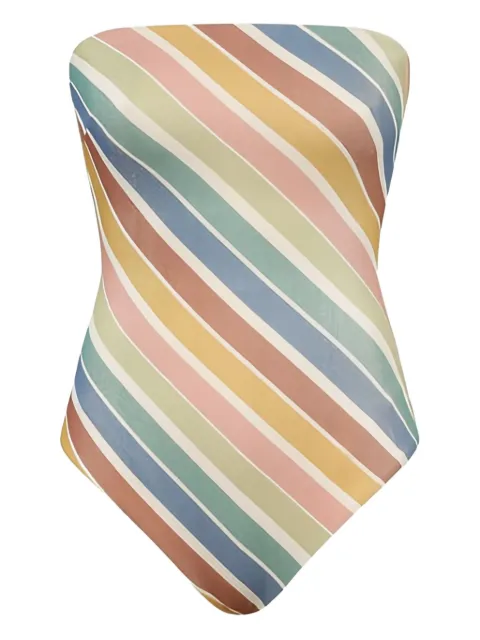 ZIMMERMANN striped bandeau swimsuit