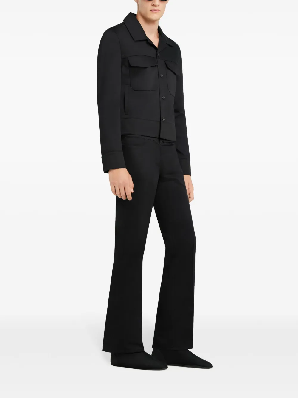 Courrèges Shirtjack met klepzak Zwart
