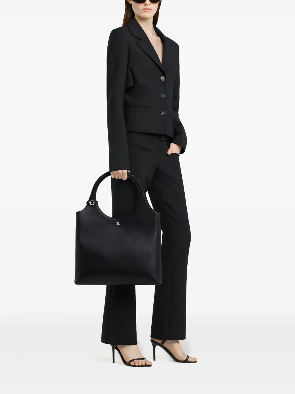 Shop Courrèges Holy Day Tote Bag In 黑色