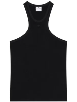 courrèges ホワイト ブラック タンクトップ M Courreges】クレージュ バックル コントラスト タンクトップ