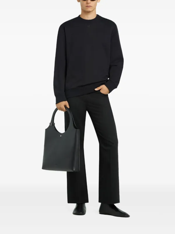 Courrèges Buttoned Jersey Sweatshirt | Black | FARFETCH JO