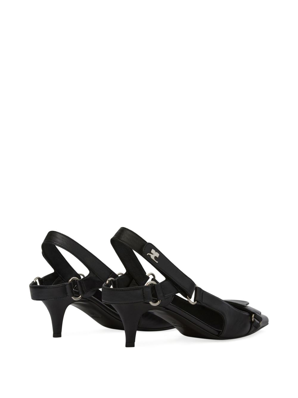 Courrèges 50mm Racer slingback pumps Black