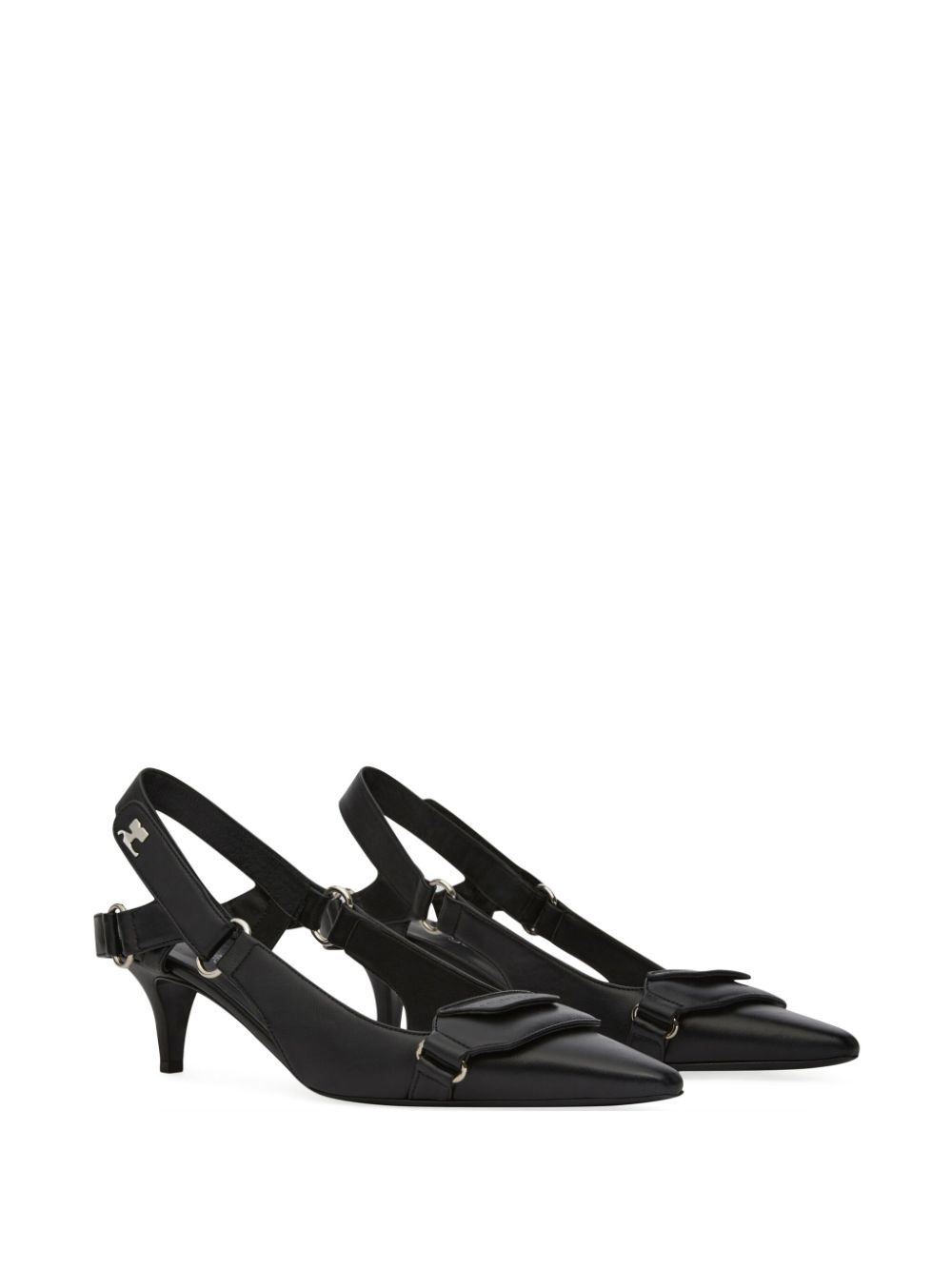 Courrèges 50 mm Racer slingback pumps - Zwart