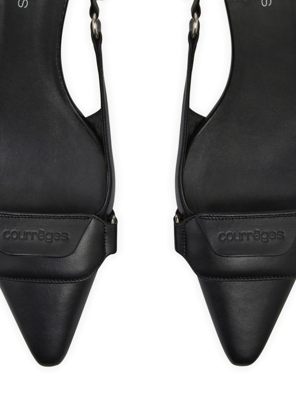 Courrèges 50mm Racer slingback pumps Black