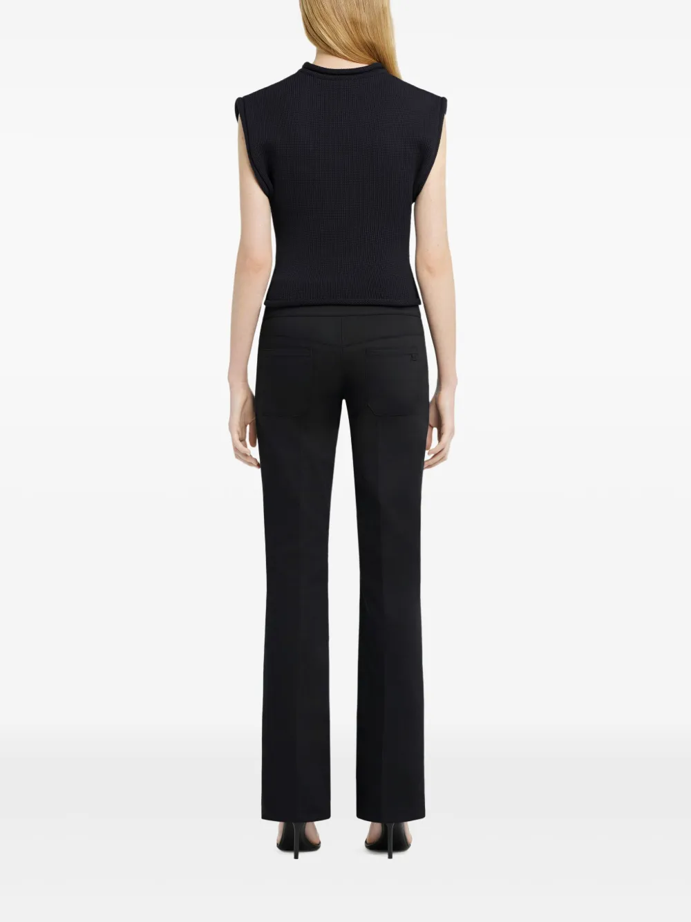 Courrèges Cropped mouwloze trui Zwart