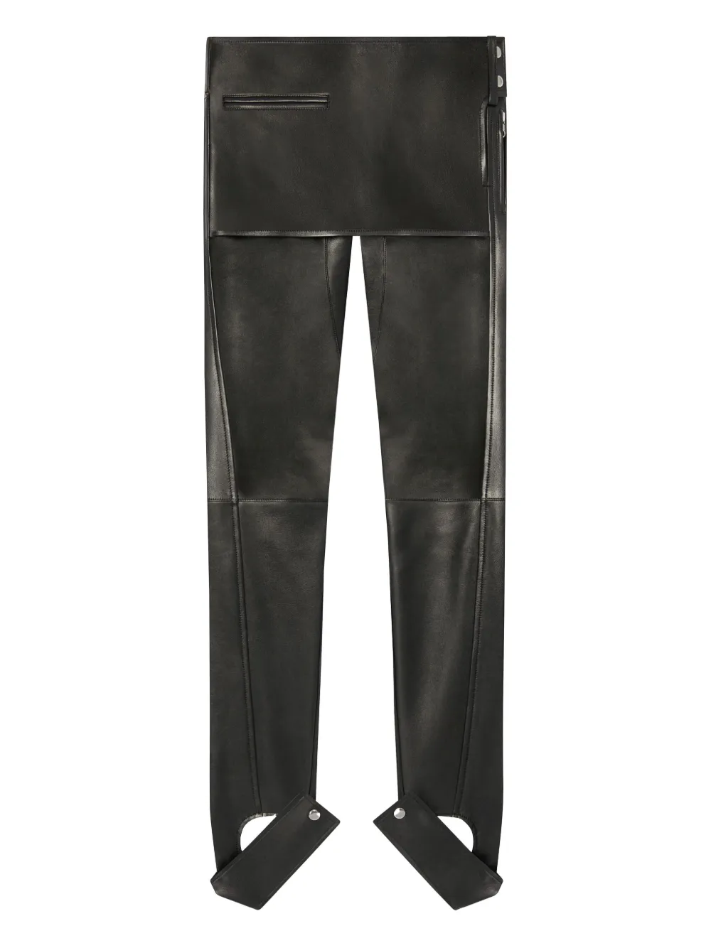 Courrèges leather tapered trousers - Zwart