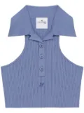 Courrèges polo crop top - Blue