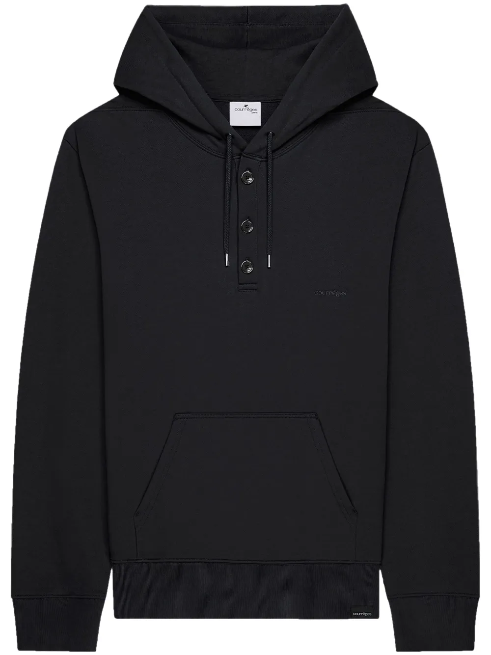 Courrèges buttoned hoodie | Black | Image 1