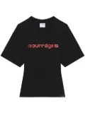 Courrèges logo-print T-shirt - Black