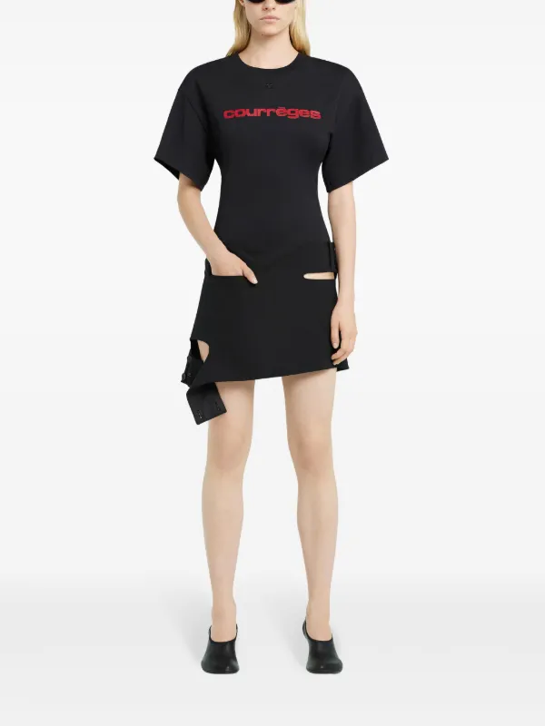 Tシャツ・カットソー Courreges Logo Print T-Shirt Courrèges logo-print T-shirt | Black | FARFETCH