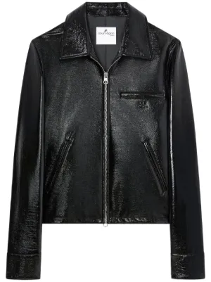 Prada Re-Nylon Leather Jacket | Black | FARFETCH IN